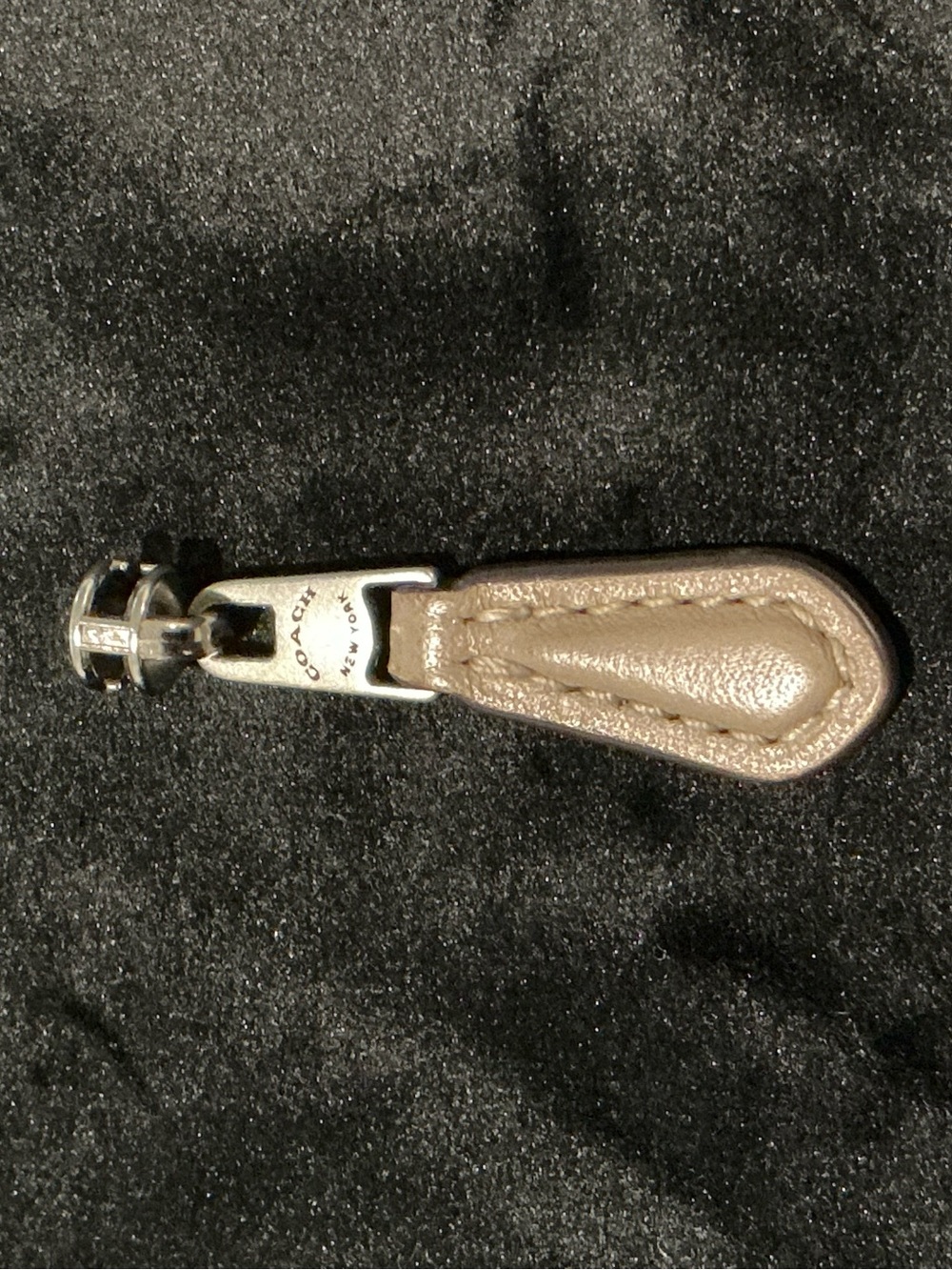Coach Taupe and Silver Zipper Head and Pull